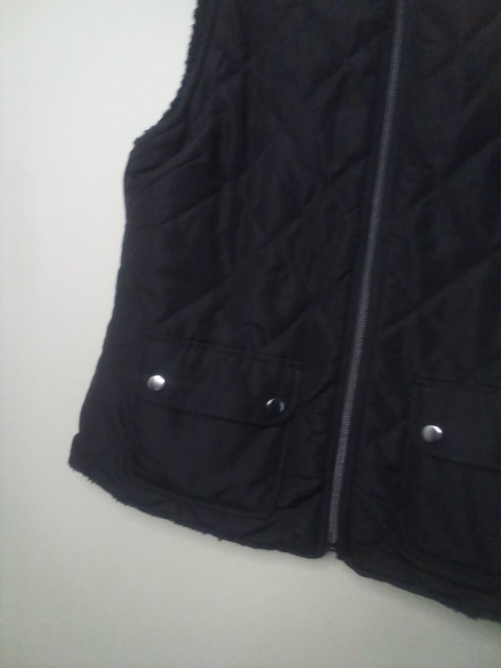 Christopher Banks Puffer Vest Women S Full Zip Pockets Black - Picture 6 of 14